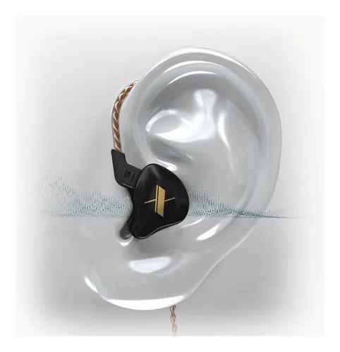 Audifonos Monitores In Ear Kz Edx Bk + Estuche